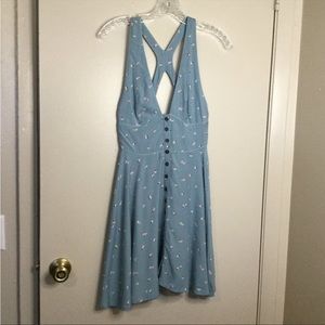 NWT Urban Outfitters Blue Floral Halter Dress